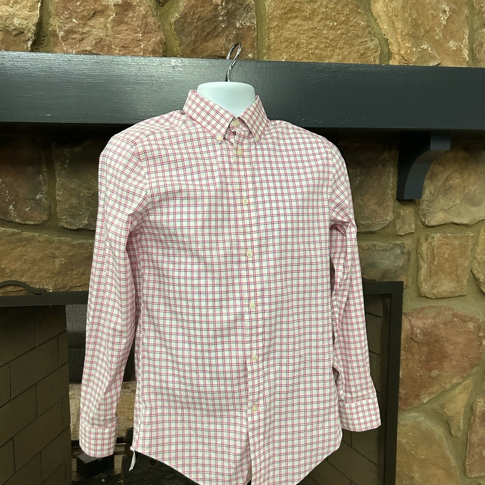 Lauren Ralph Lauren Stylish Pink Checkered Men's Shirt 14 1/2 32-33